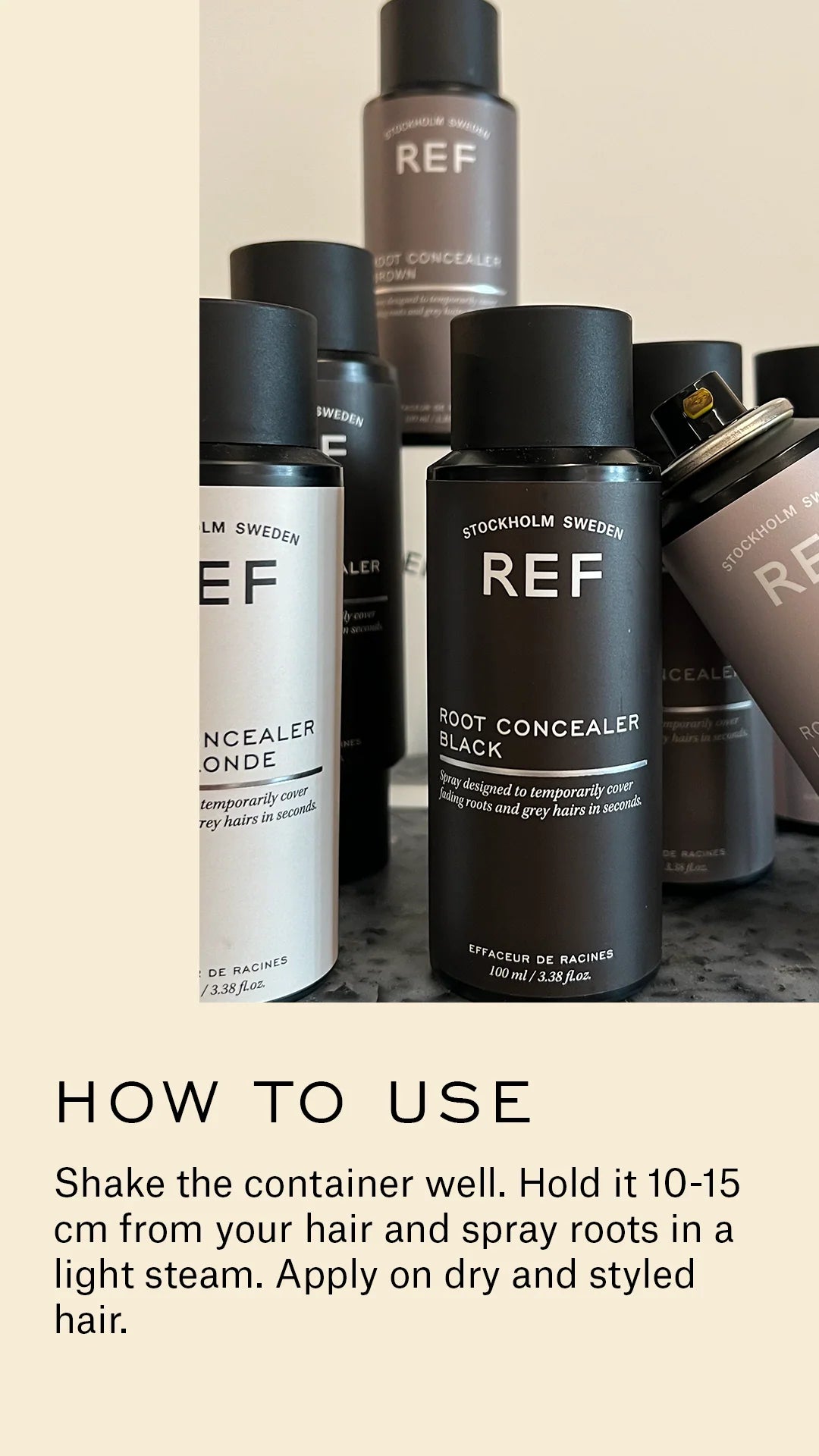 REF - Root Concealer Brown 蓋白髮 髮根補色噴霧 - 棕色 (100ml) 4色 淺棕色,棕色,黑,深金色    REF系列配任何產品購買即享八折優惠