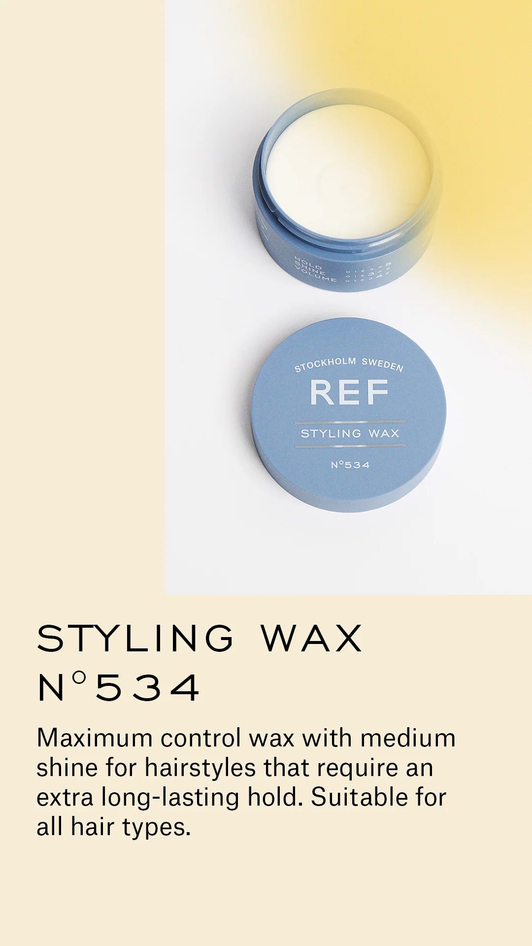 REF - Styling Wax 強度定型髮蠟  (強力定型, 豐盈光澤) N°534 (85ml)   REF系列配任何產品購買即享八折優惠