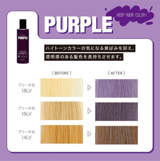 Purple color shampoo 極光紫 矯色去黃、透明感髮色專用的增色洗頭水 FIOLE 露西亞 補色洗頭水 250m