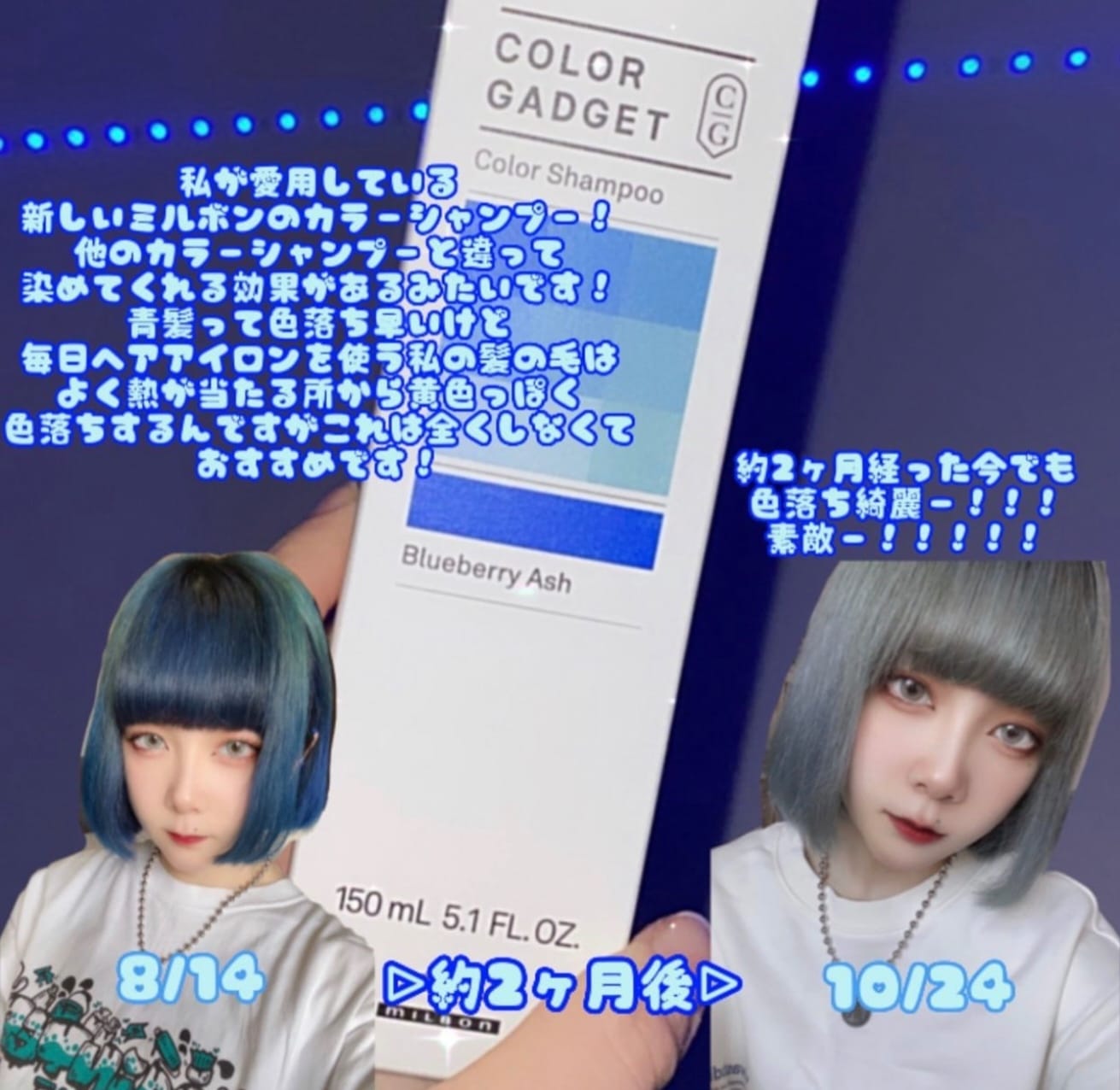 Blueberry Ash 藍莓灰色  Milbon Color Shampoo 補色洗頭水